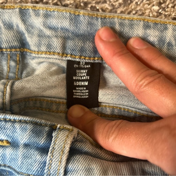 &denim men’s distressed button fly skinny jeans 33x30 - Picture 5 of 9